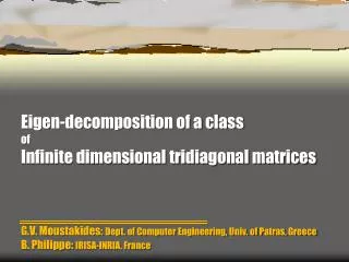 Eigen-decomposition of a class of Infinite dimensional tridiagonal matrices
