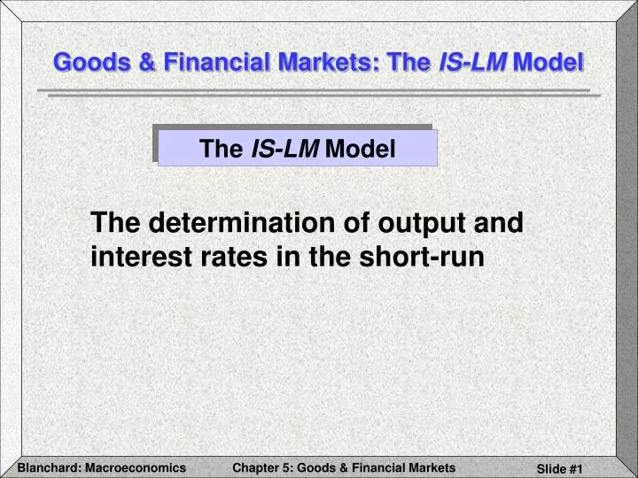 goods financial markets the is lm model
