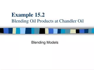 Example 15.2 Blending Oil Products at Chandler Oil