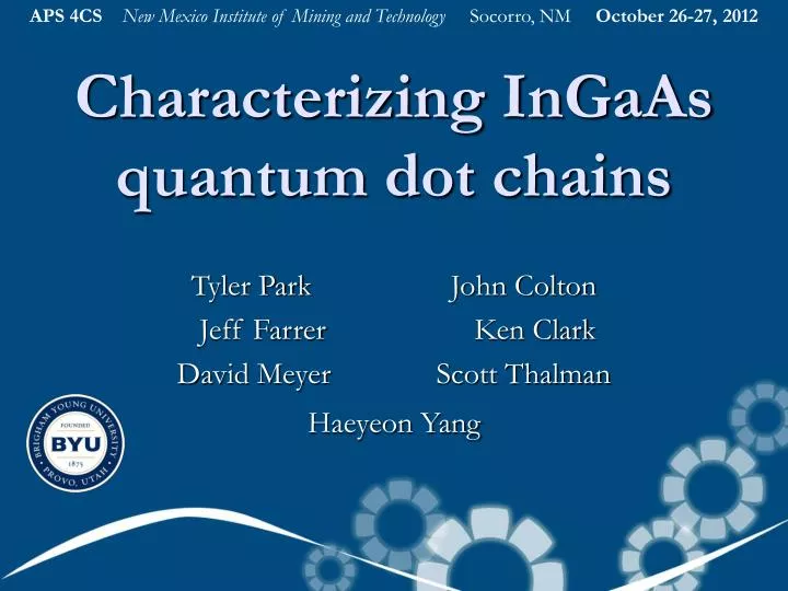 characterizing ingaas quantum dot chains