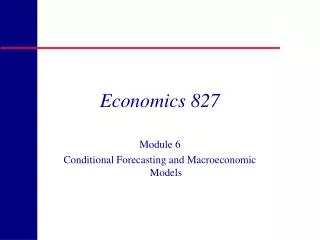 Economics 827