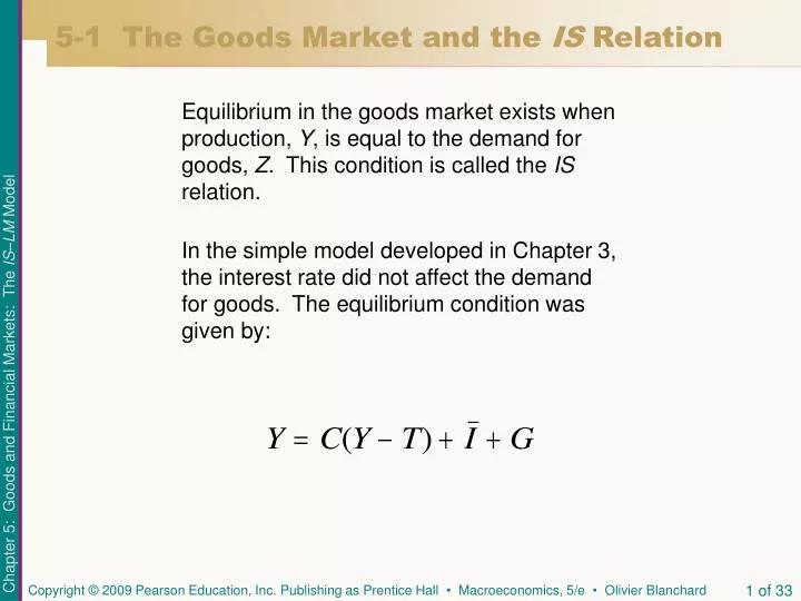 5 1 the goods market and the is relation