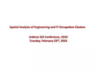 Spatial Analysis of Engineering and IT Occupation Clusters