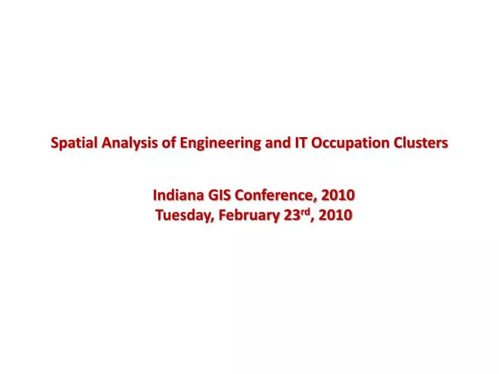 spatial analysis of engineering and it occupation clusters