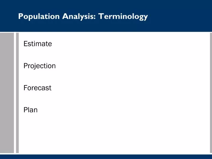 population analysis terminology