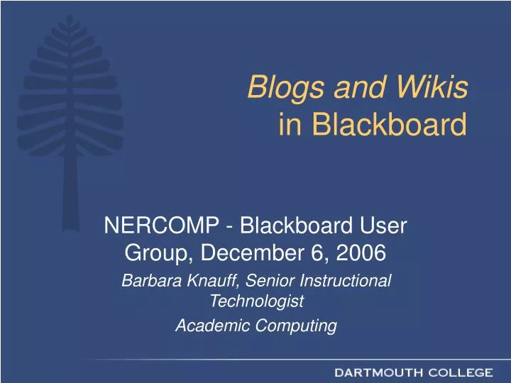 blogs and wikis in blackboard