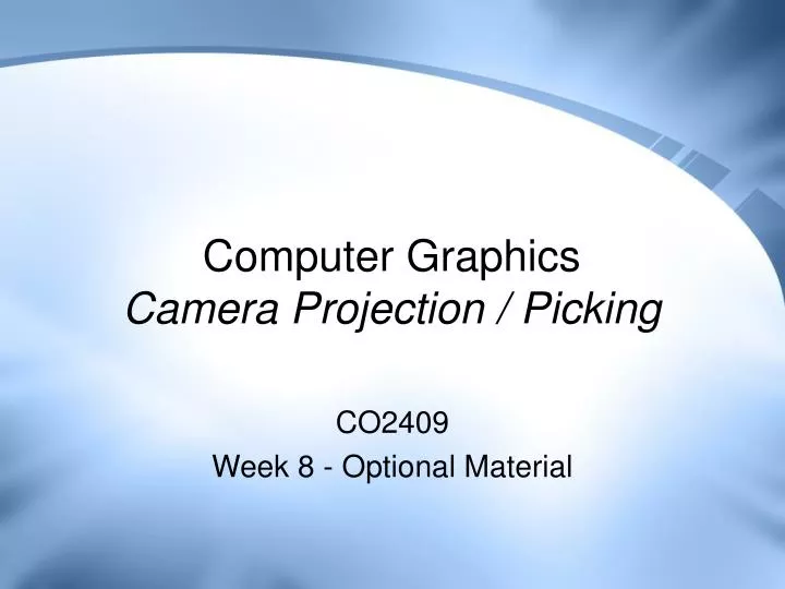 computer graphics camera projection picking