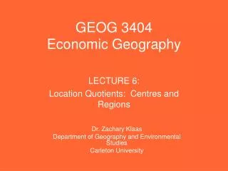 GEOG 3404 Economic Geography