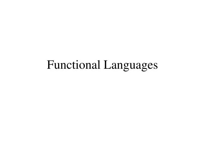 functional languages