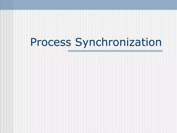 process synchronization