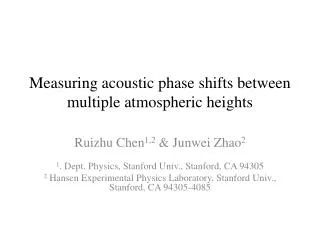 Measuring acoustic phase shifts between multiple atmospheric heights