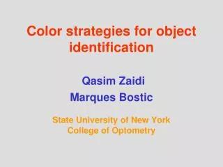 Color-Based Object Identification