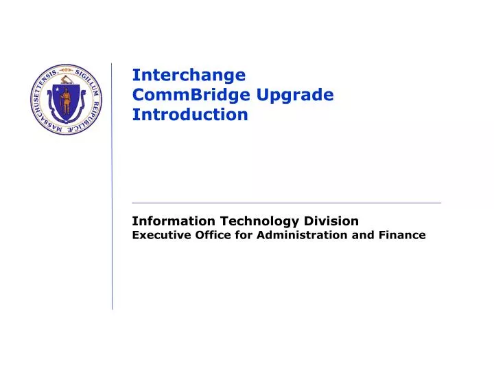 interchange commbridge upgrade introduction