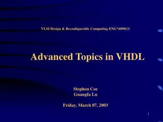 VHDL Presentation