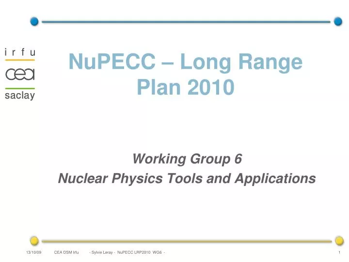 nupecc long range plan 2010