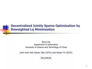 Decentralized Jointly Sparse Optimization by Reweighted Lq Minimization