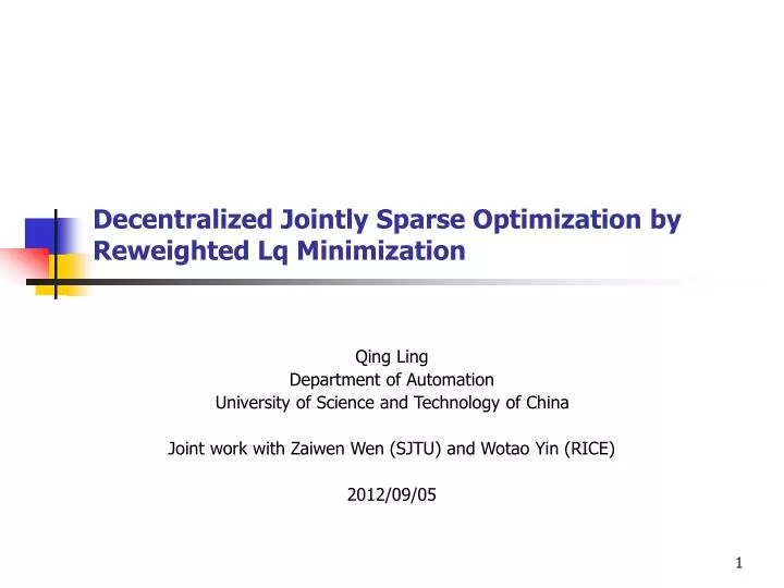 decentralized jointly sparse optimization by reweighted lq minimization