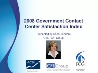 2008 Government Contact Center Satisfaction Index