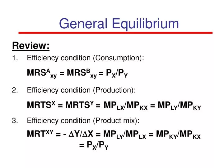 general equilibrium