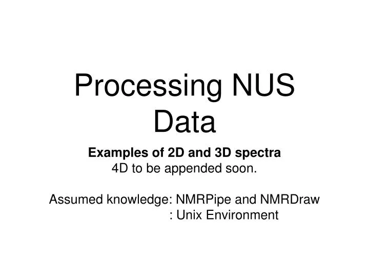 processing nus data