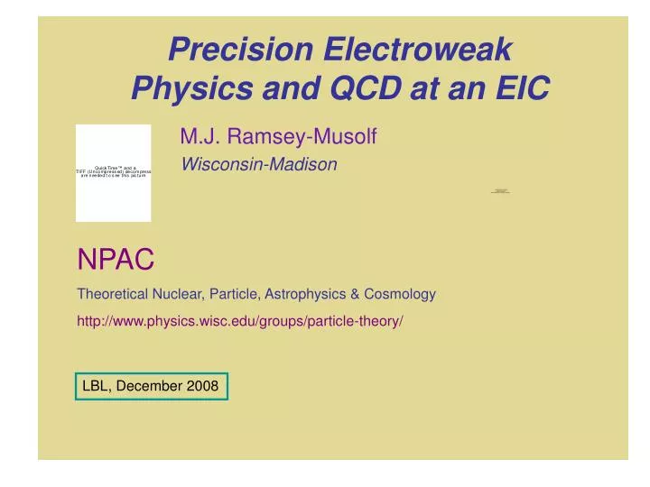 precision electroweak physics and qcd at an eic