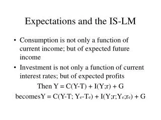 expectations and the is lm