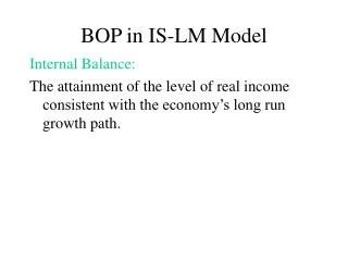 BOP in IS-LM Model
