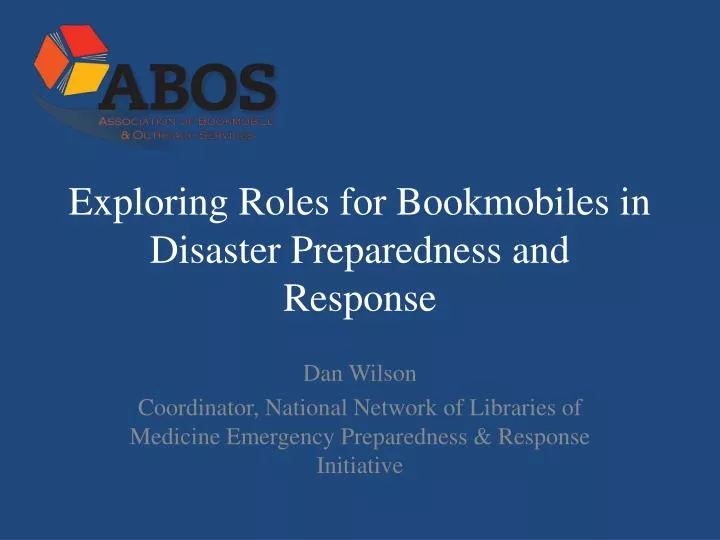 exploring roles for bookmobiles in disaster preparedness and response