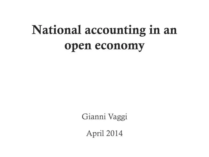 national accounting in an open economy