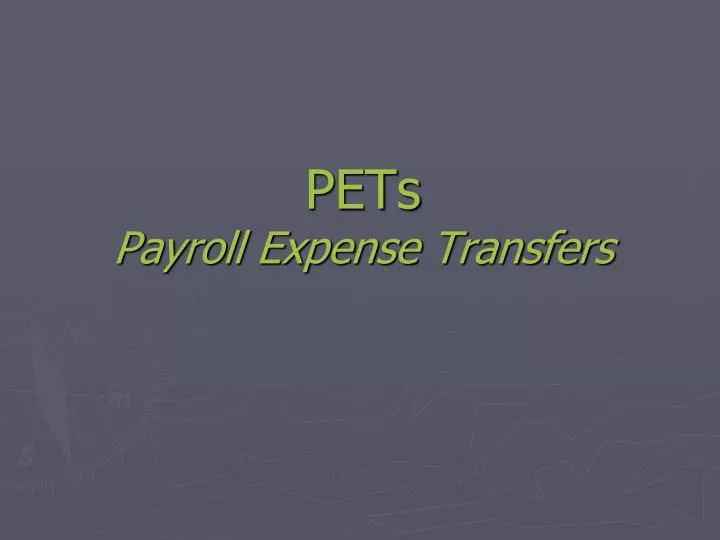 pets payroll expense transfers