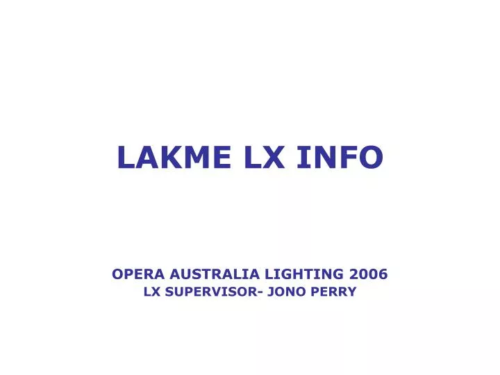 lakme lx info