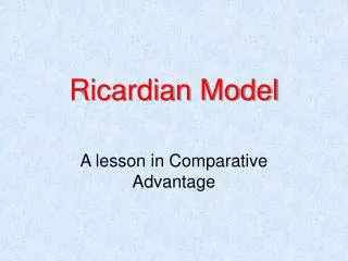 Ricardian Model