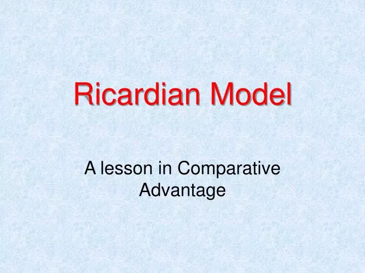 ricardian model