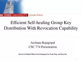 Efficient Self-healing Group Key Distribution With Revocation Capability