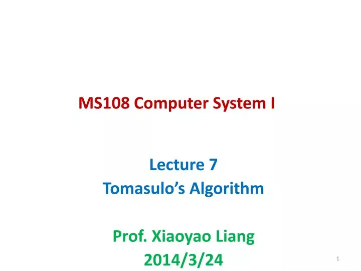 ms108 computer system i
