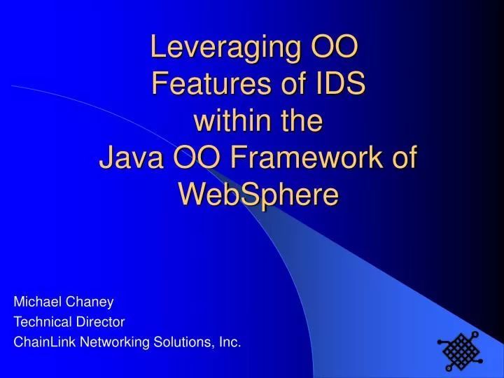 leveraging oo features of ids within the java oo framework of websphere