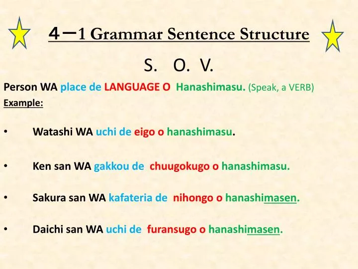 1 grammar sentence structure