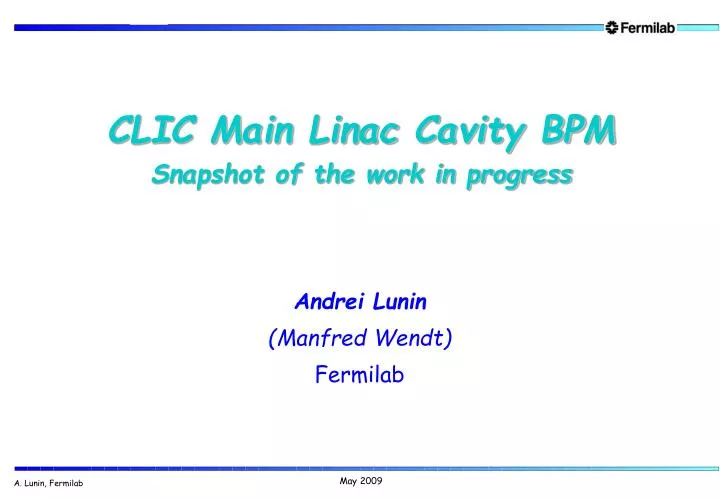 clic main linac cavity bpm snapshot of the work in progress