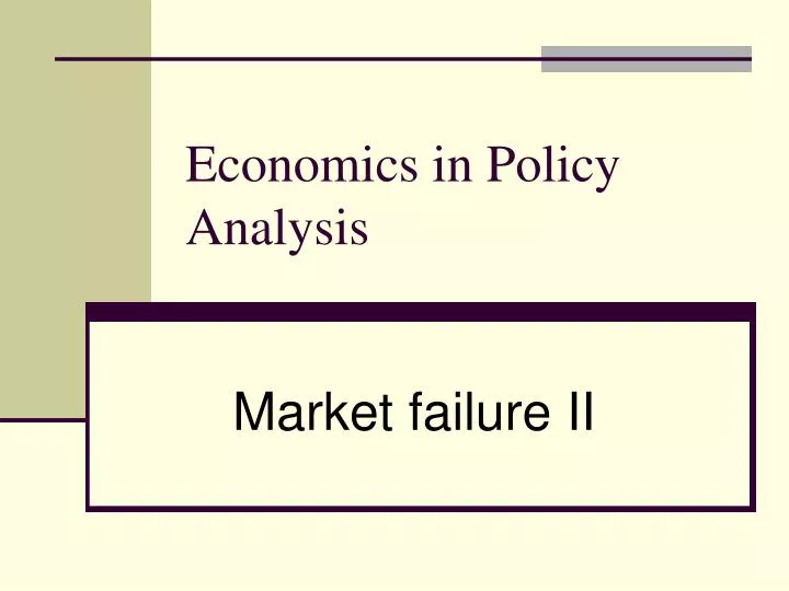 economics in policy analysis