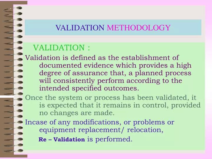 validation methodology