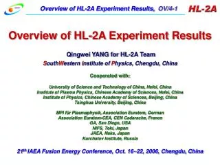 Overview of HL-2A Experiment Results