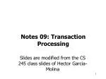 Notes 09: Transaction Processing - slide 1
