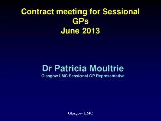 Contract meeting for Sessional GPs June 2013