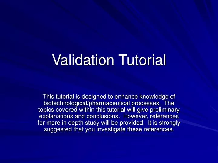 validation tutorial