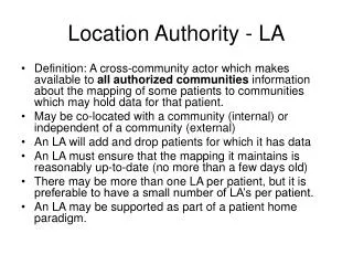 Location Authority - LA