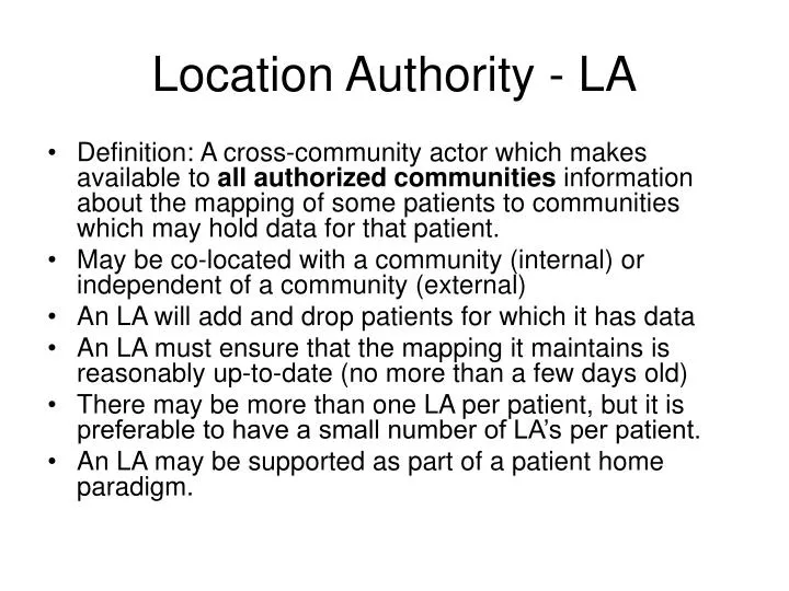 location authority la