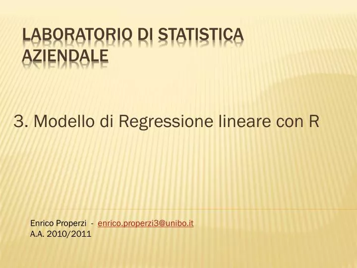 3 modello di regressione lineare con r