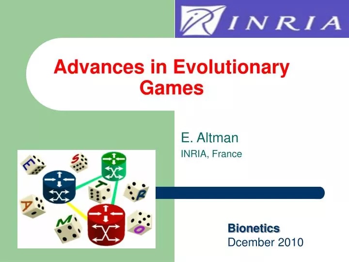 advances in evolutionary games