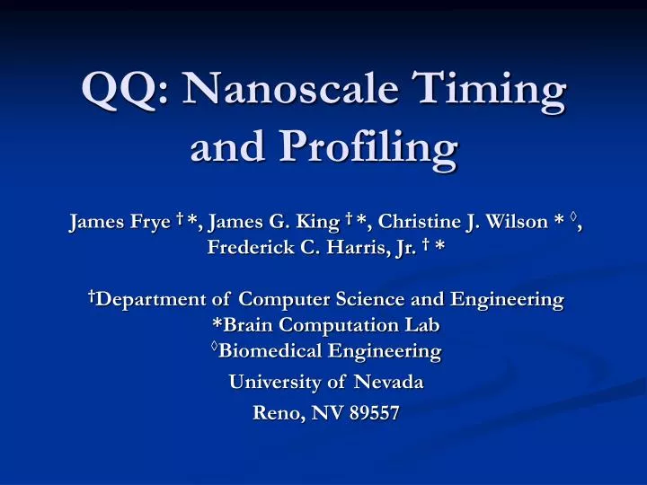 qq nanoscale timing and profiling