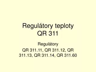 regul tory teploty qr 311